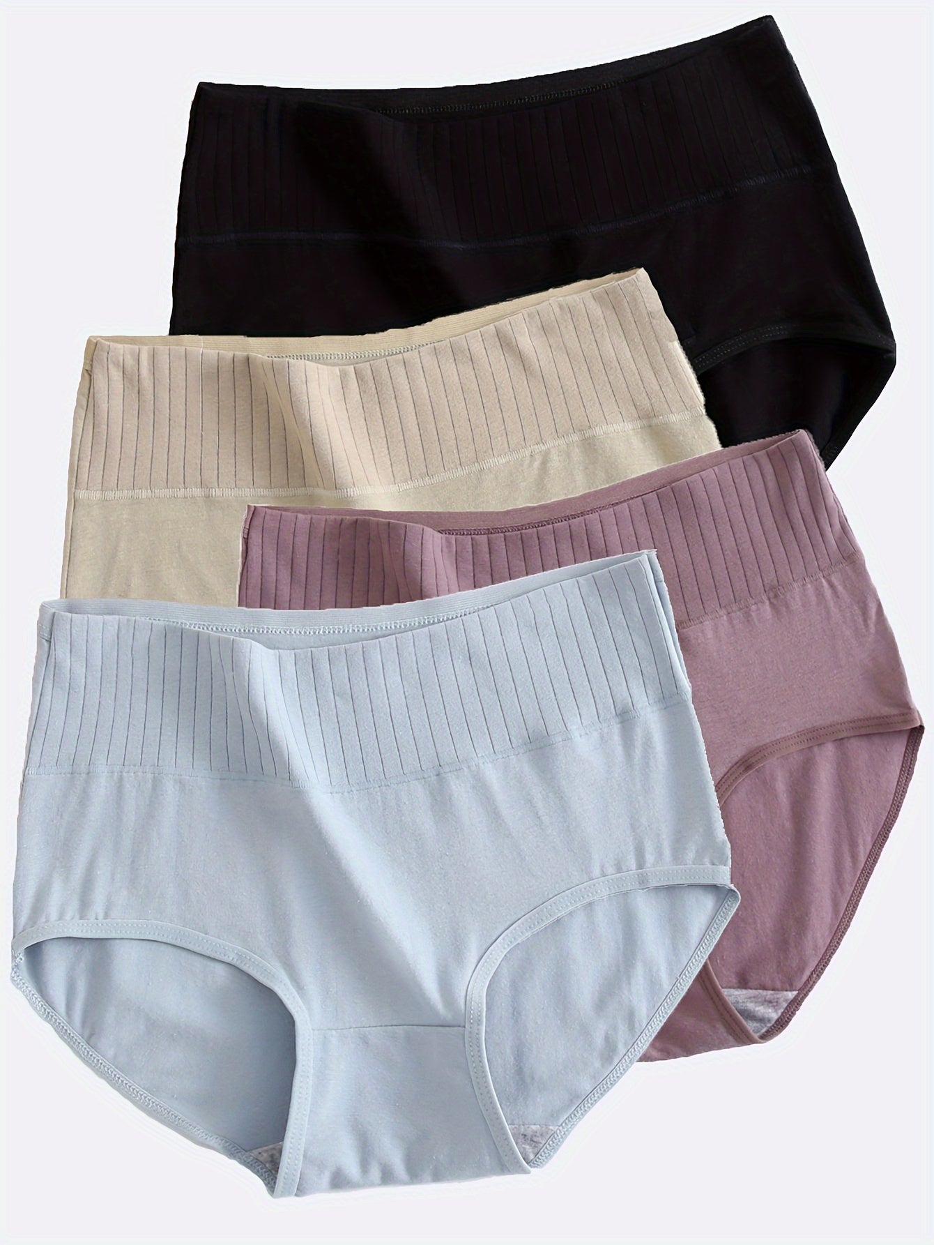 Women's 4-pack briefs made of comfortable breathable fabric in solid colors.