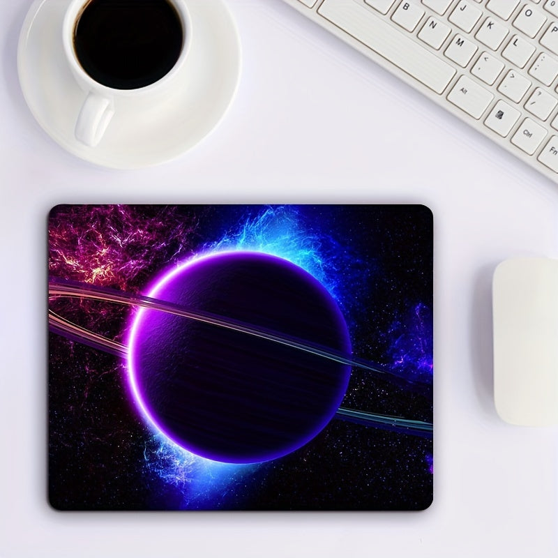 Galactic Nebula Mouse Pad: Anti-Slip, Washable, Blue and Purple Space Design for Home & Office Décor - Non-Slip Rubber Mat for Laptop & PC