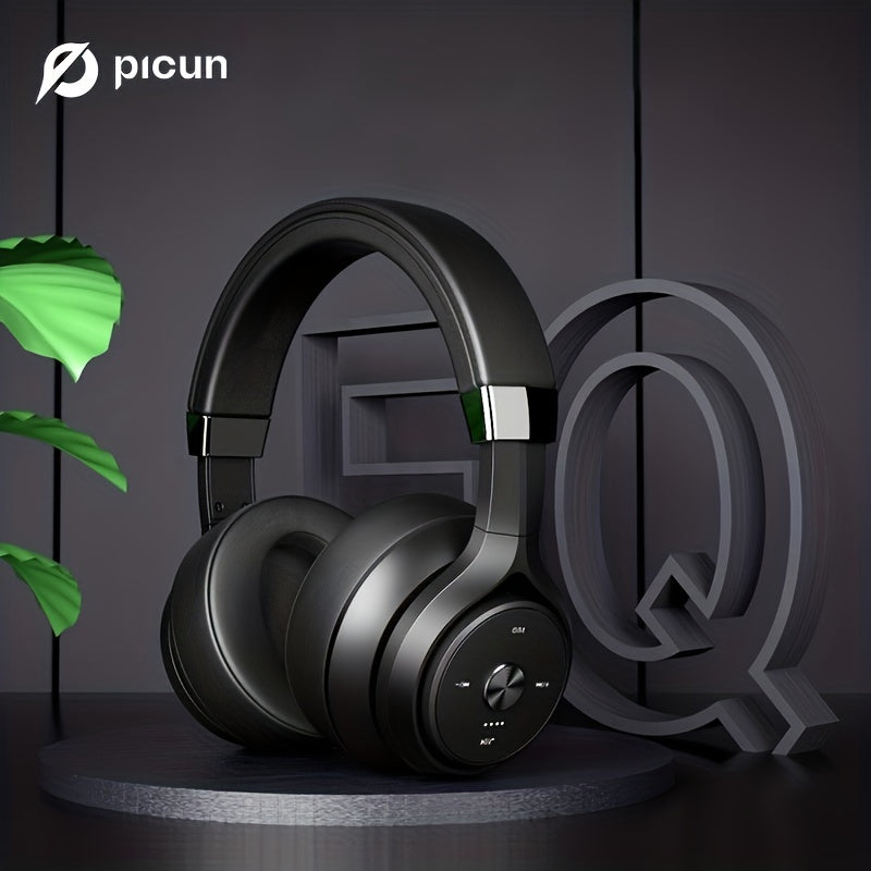 Wireless headphones with EQ Music Modes, microphone, and 30-hour playtime. HiFi stereo, foldable, lightweight design with deep bass for phone and PC use.