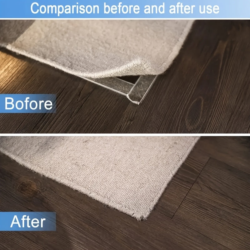 Non-slip Carpet Gripper for Hardwood Floors and Tiles, Washable and Reusable Stickers, Double-sided Tape for Area Rugs to Prevent Corners from Curling