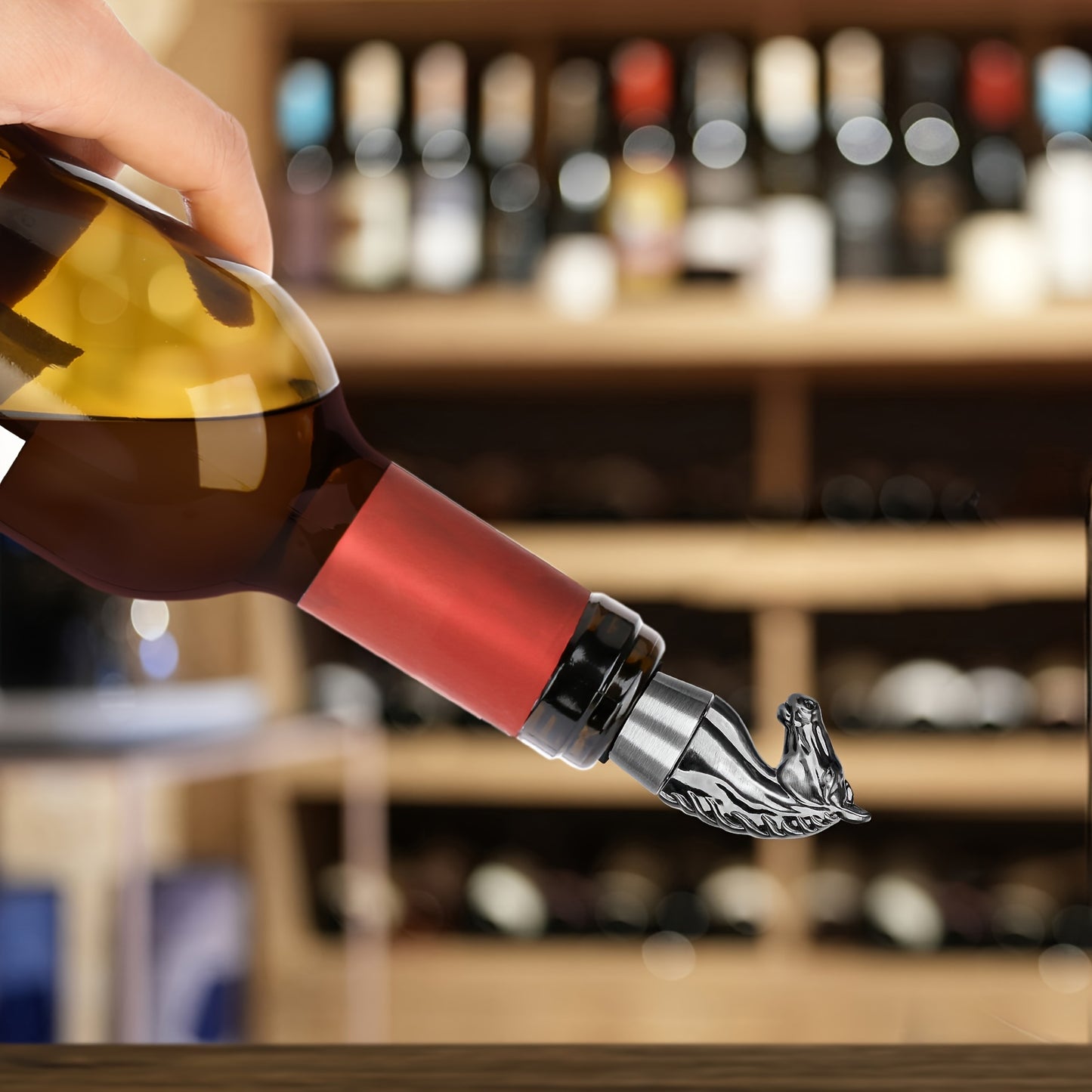 Fun animal-shaped wine stopper for preserving red wine, ideal for kitchen storage gift or birthday present for wine preservation.