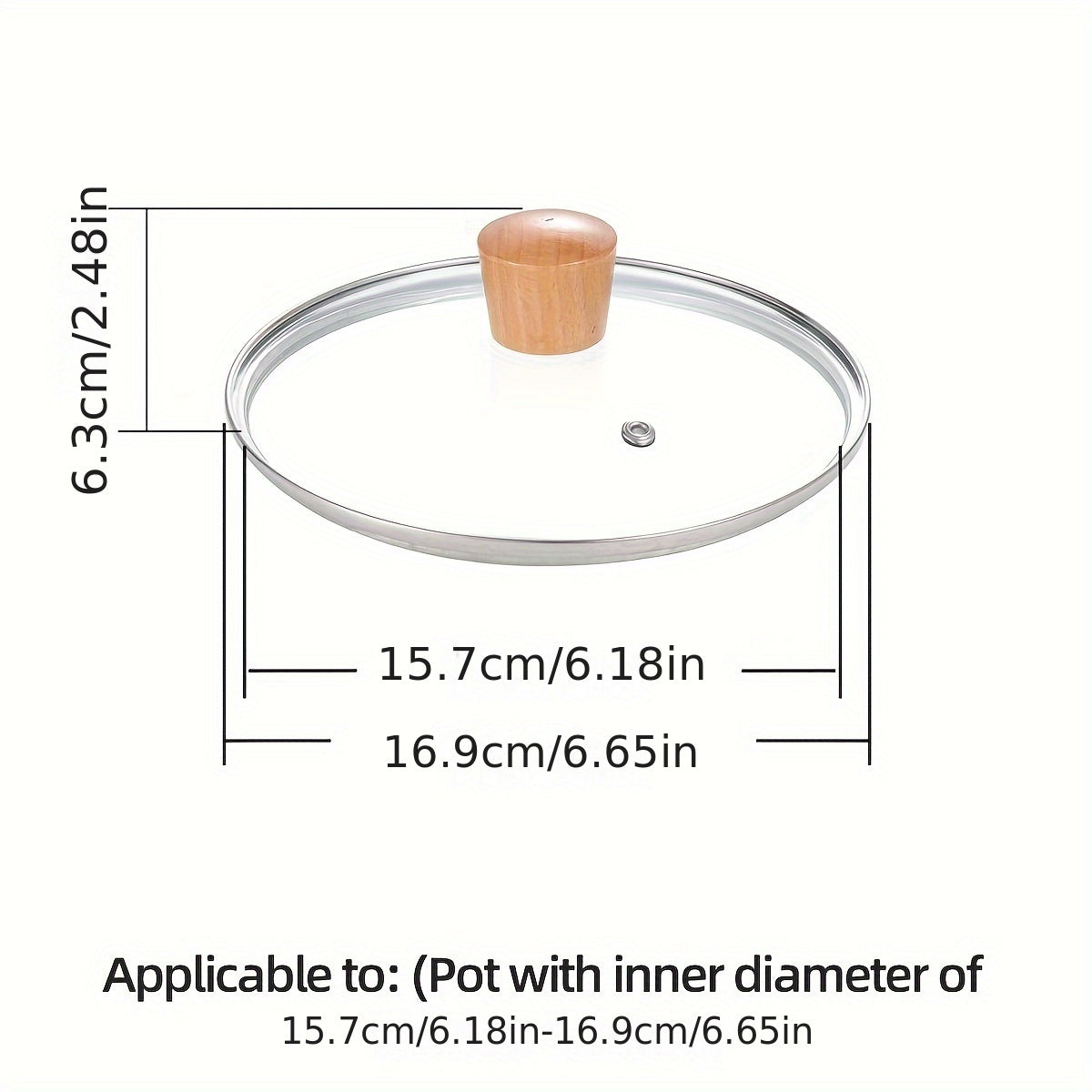 1 piece of Snow Pan Lid made of glass and stainless steel, suitable for covering soup pots and boiled pots. This household item is a tempered glass cover that is perfect for kitchen supplies and can be used as a cookware accessory.