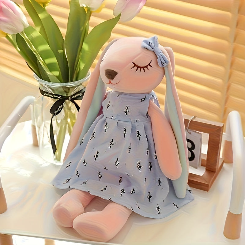 Charming Bunny Plush Pillow - Ideal for Home Decor & Easter, Hand Washable