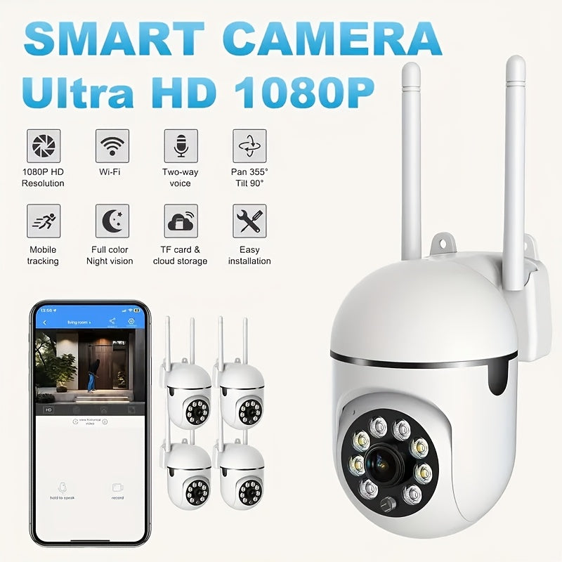 YIIYRY Smart Home Security Camera features 2-Way Audio, Pan/Tilt/Zoom, Night Vision, and WiFi Connectivity. It is USB Powered and provides Clear Indoor Monitoring (Memory Card Not Included).