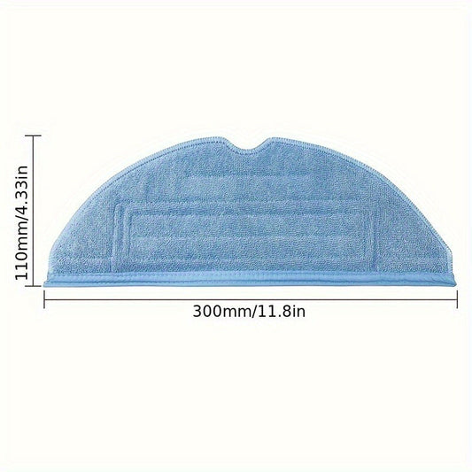 6 pieces of blue microfiber mop cloth pads compatible with Roborock S7, S7+, S7 MaxV Series, Xiaomi Roborock S8, T7S. These high-efficiency, reusable, and washable vacuum cleaner accessories.