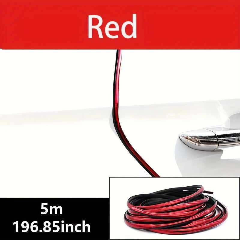 5m Car Door Chrome Molding Strip for Rear Bumper Protection, Universal Fit for All Cars.