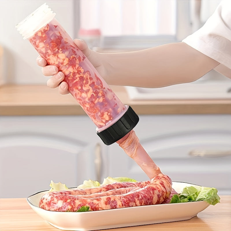 Simple Manual Sausage Maker Kit - Portable Salami Filler made from Polypropylene for Easy Home Kitchen Use