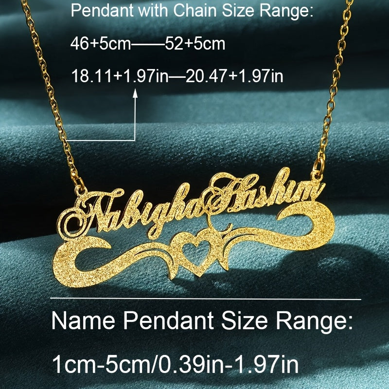 Personalized Crown Name Necklace in 14K Gold Plating, Elegant Glitter Design, High-Quality 316L Stainless Steel, Perfect Jewelry for Birthdays and Christmas, Women's Letter Pendant with Bow Detail, Suitable for All Seasons