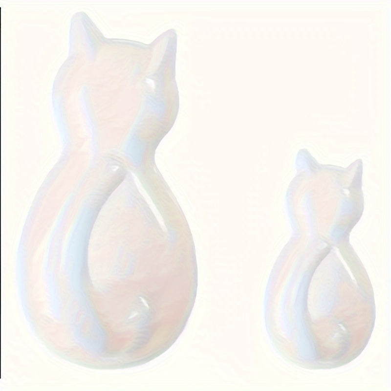 2 Cute Cartoon Cat Adhesive Hooks for Coats, Towels, Shower Curtains - Strong, Transparent, No-Damage - Ideal Bathroom Decor