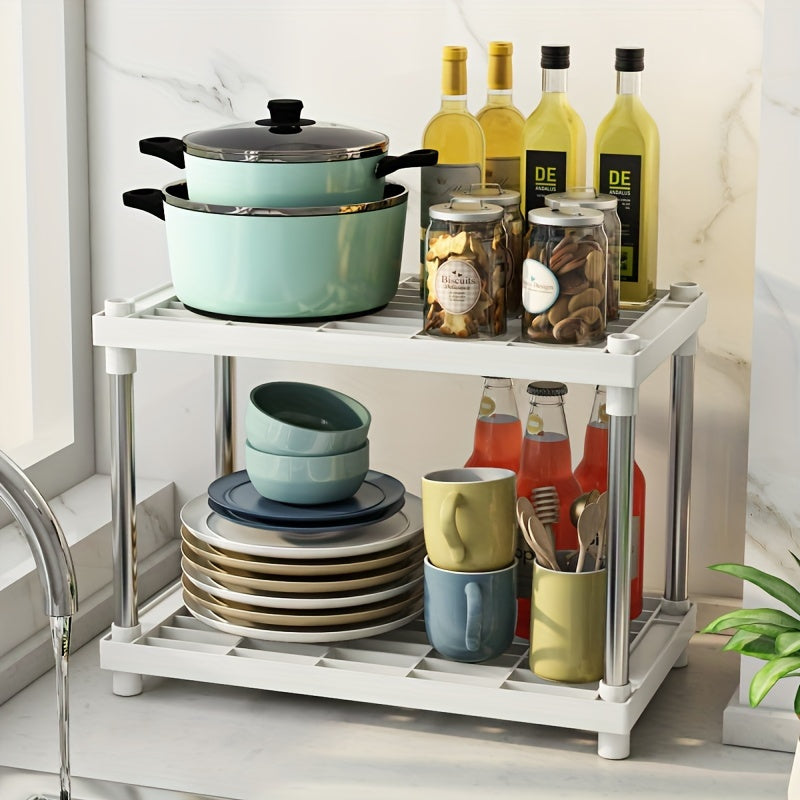 Kitchen fruit and vegetable basket storage rack - Keep your snacks organized with this multi-layer storage rack for your living room.