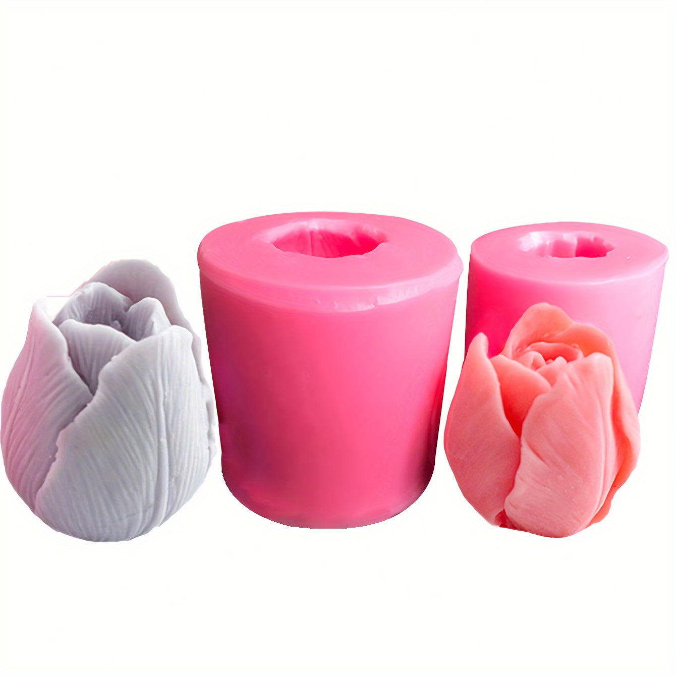 Pink Tulip Silicone Mold for Candle Making and Crafts