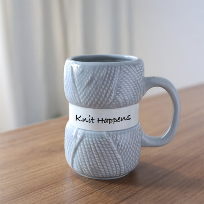 14.37oz Ceramic Knit Coffee Mug - Insulated, Reusable - Ideal for Any Occasion