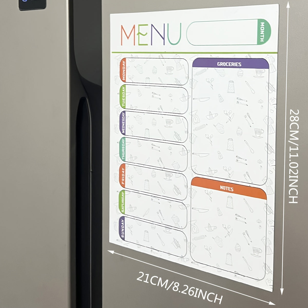 Reusable Magnetic Dry Erase Whiteboard Sticker for Fridge - Convenient and Easy-to-Clean Kitchen and Dining Planner, Schedule, and Memo Board