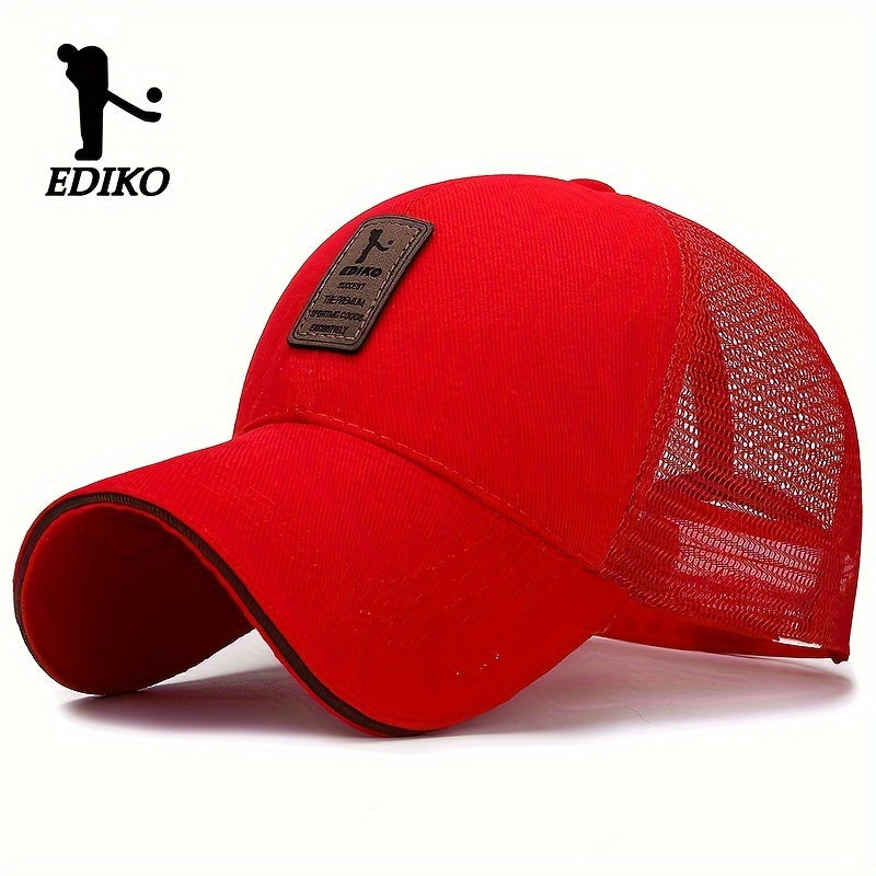 Breathable mesh baseball cap for men and women with sun protection, adjustable snapback, ideal for golf and outdoor activities.