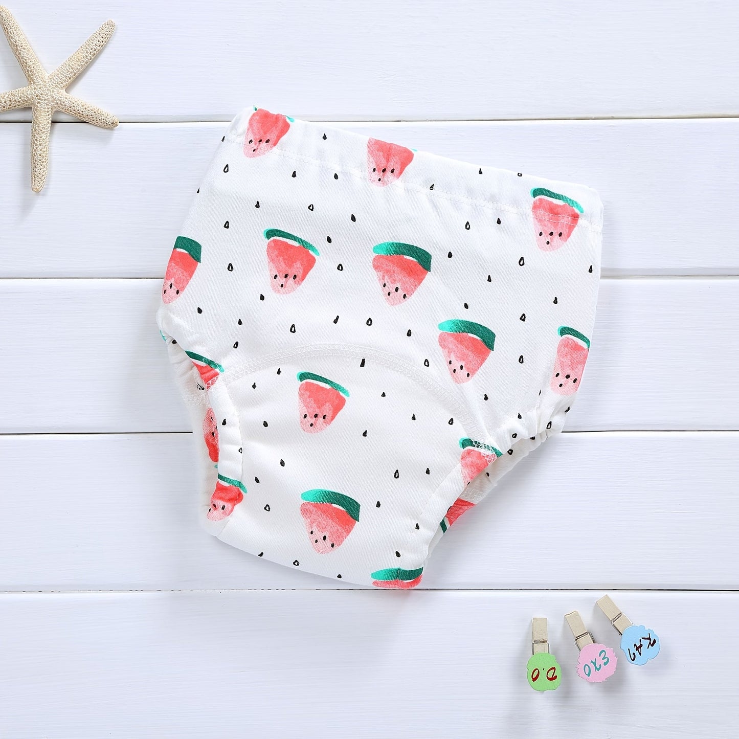 Korean Style Baby Knit Fabric Diapers - 1 piece, 4-Layer Breathable Reusable Washable Waterproof Diaper Covers for Newborns, Baby Learning Pants included