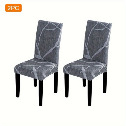 Printed elastic chair cover for household, removable and washable, universal chair slipcover for living room decor.