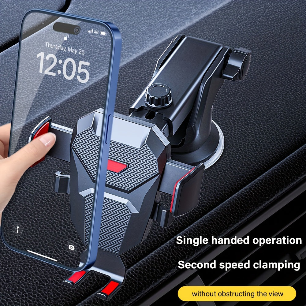 360 degree adjustable car phone holder mount for various phone models with horizontal and vertical screen options.