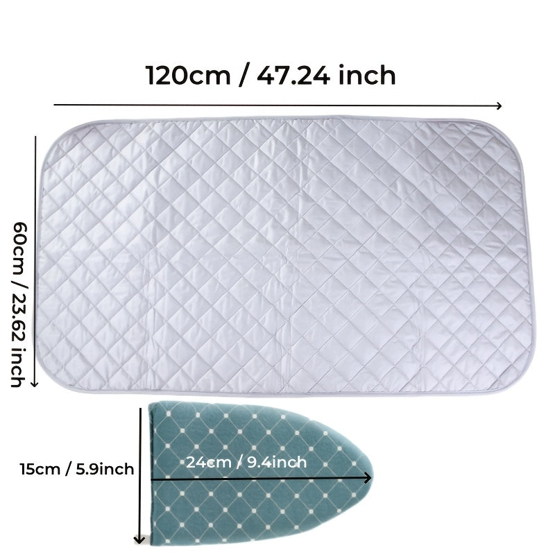 Portable Ironing Mat with Plaid Pattern, 2-Pack - Made with Thickened Heat-Resistant PC Material, Foldable Design with Finger Loop, Ideal for Travel and Home Use - No Electricity Required