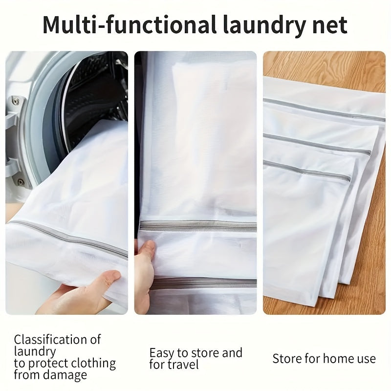 Get this set of 10 Exquisite Mesh Laundry Bags in 4 different sizes with high quality zippers. This durable set includes Underwear Washing Bags and Travel Laundry Bags, with 3 Large, 3 Medium, 3 Small, and 1 Cylinder bag included. Ideal for keeping your