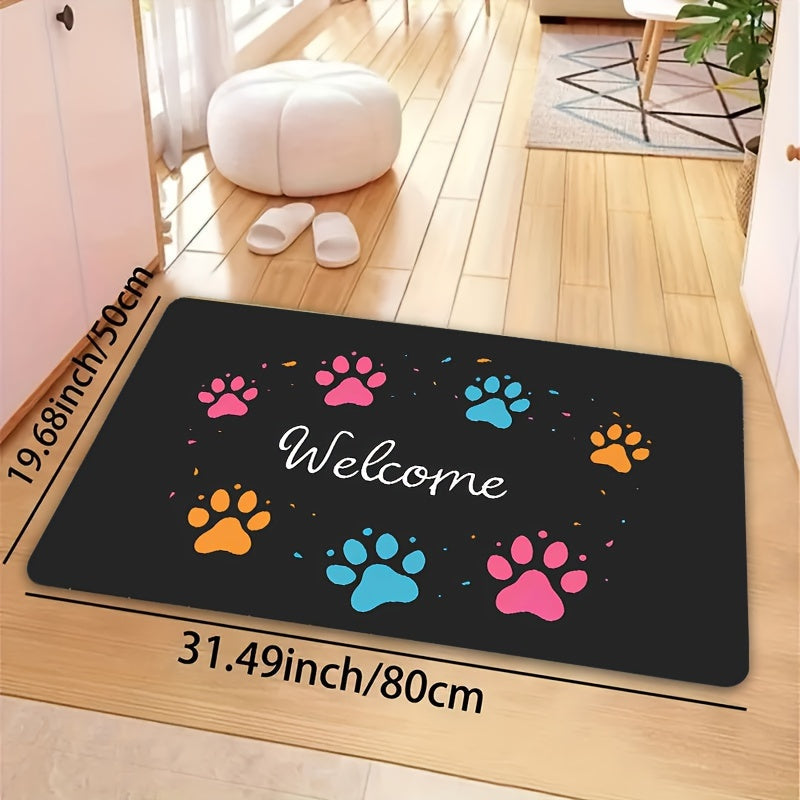 Introducing the Paw Print Gaming Room Rug - 8mm Thick, Easy to Clean, Great for Any Room in the House!