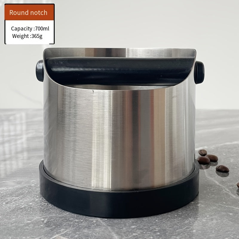 Stainless Steel Coffee Grounds Bucket for Espresso Machines - Removable Handle, Durable Waste Container for Home Use