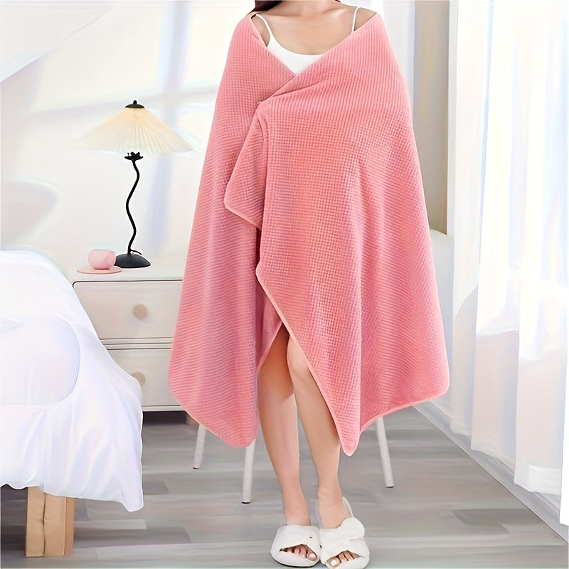 Solid color bath sheet, large and soft, skin-friendly, highly absorbent towel for home bathroom use. Measures 88.9*177.8cm.