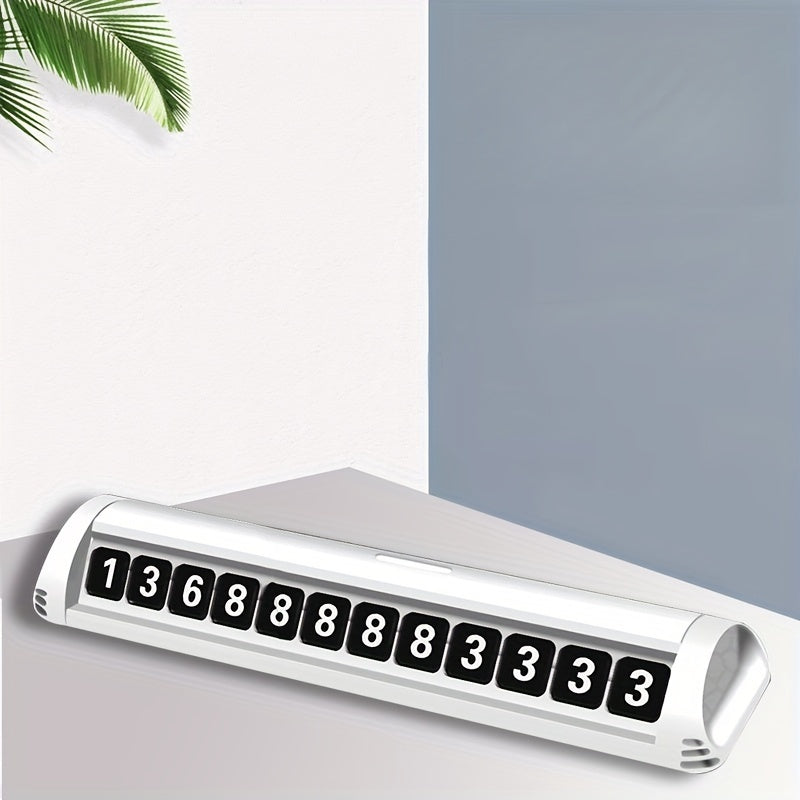 1pc discreet car parking phone number plate for temporary dashboard access