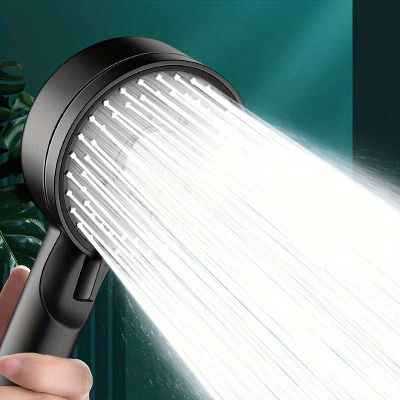 Pressurized handheld shower head with 5 adjustable water modes for a luxurious bathing experience.