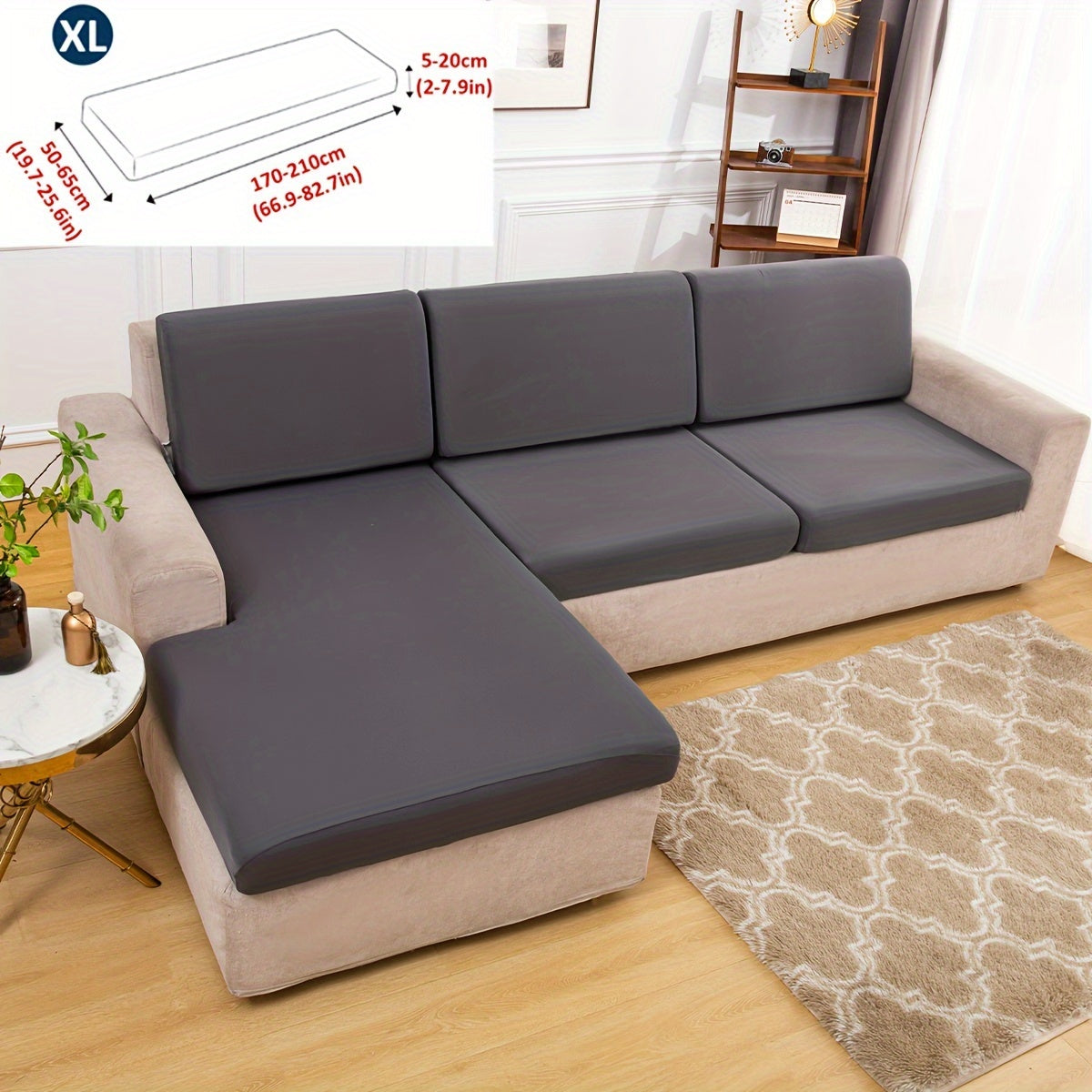 Classic Stretch Sofa Cover, Elastic Band Slipcover for Armchair to Sectional Sofas, Machine Washable Polyester and Spandex Blend, Fits Single to Four Seater Couches.