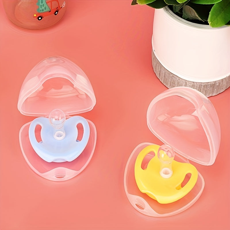 Clear Pacifier Container, Pacifier Storage Box, Non-Toxic Pacifier Holder for On-the-Go and at Home