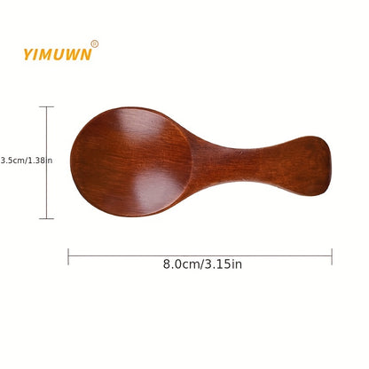 4-10pcs Mini Wooden Spoons for spices, sugar, tea, coffee, condiments, jam, mustard, and ice cream, with short handles.