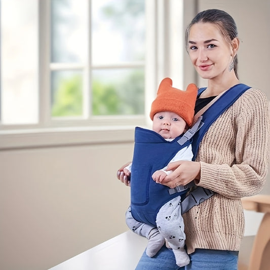 Versatile carrier for carrying children in front and back positions.