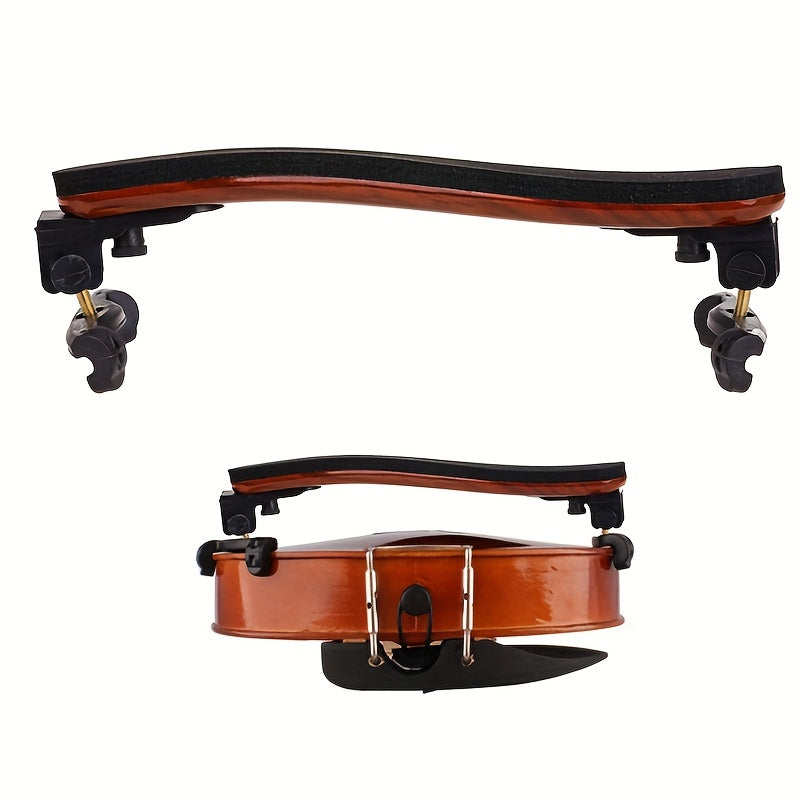 Maple wood violin shoulder rest with comfort padding - adjustable and durable for students and professionals. Can be finely adjusted.