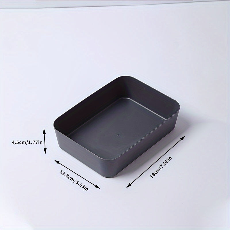 Single simple desk drawer organizer with classification separator, stackable stationery box for home office supplies.