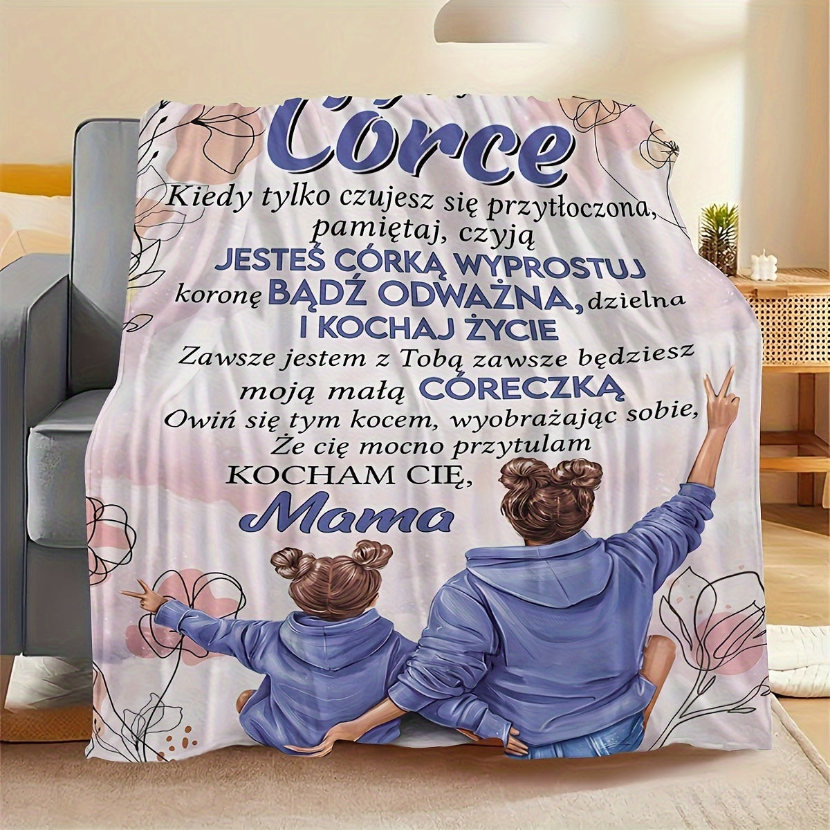 Cozy up with this warm and stylish Mother-Daughter Polish Love Fleece Blanket. Perfect for snuggling with your loved ones, this throw blanket is ideal for adding comfort and style to any room in your home. Use it as a nap blanket, to cover up with during