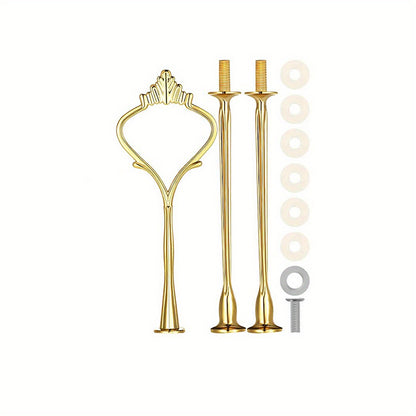 Gold and silver cake stand accessories with 3-tier mold crown resin craft for weddings and parties. Ideal for serving cupcakes and desserts.