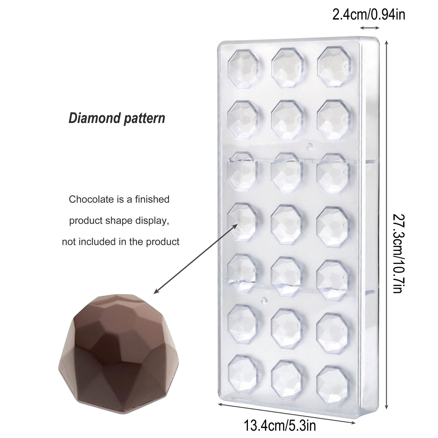 Set of plastic chocolate molds that are free of BPA, featuring various shapes such as hearts, eggs, bars, and diamonds for making mousse, jelly, candies, and truffles. Perfect for creating sweet treats for Easter, Thanksgiving, Valentine's Day, Mother's