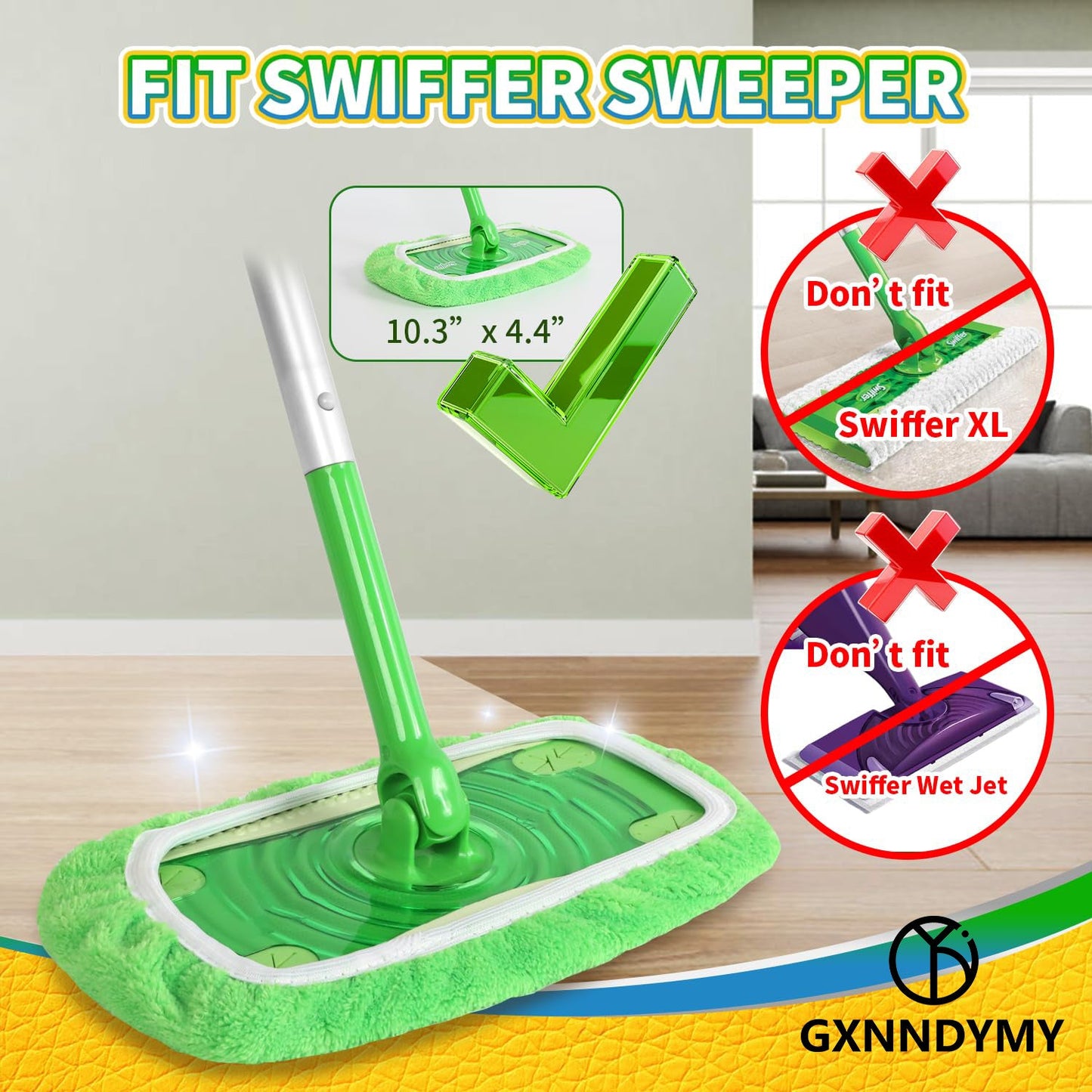 Washable Microfiber Mop Pads for Swiffer Sweeper Mops - Reusable and Versatile Mop Pads for Wet and Dry Cleaning - Ideal for All Floor Surfaces