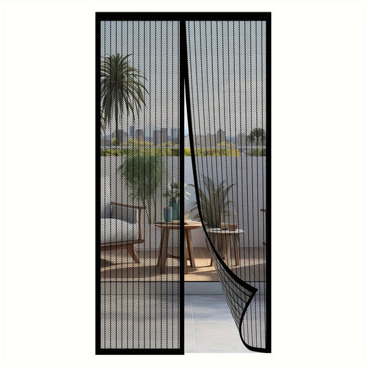 Magnetic screen door keeps bugs out, lets fresh air in all year round. Perfect for bedrooms and home decor, hands-free and self-sealing.