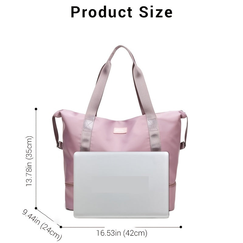 Durable Sports Tote Gym Bag with Separate Compartments for Wet and Dry Items, Ideal for Travel or Gym Use. Stylish Shoulder Weekender Bag for Women with Large Capacity, Perfect for Overnight trips. Also functions as a versatile Diaper Bag. Great gift