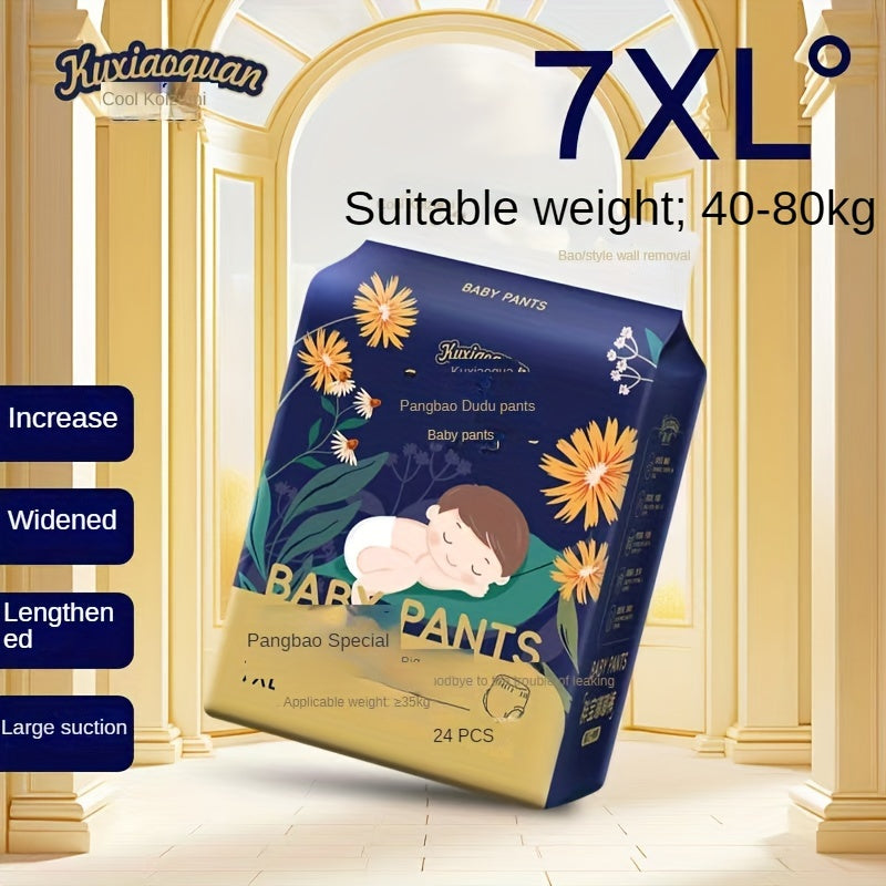 Large 7XL Pull-up Training Pants for Teenagers - Overnight Diapers for Boys & Girls, Highly Absorbent, Breathable, Leak-Proof, with Wide Core & Waist - Ideal for Children Ages 3-12, 20-55 kg - Value Pack