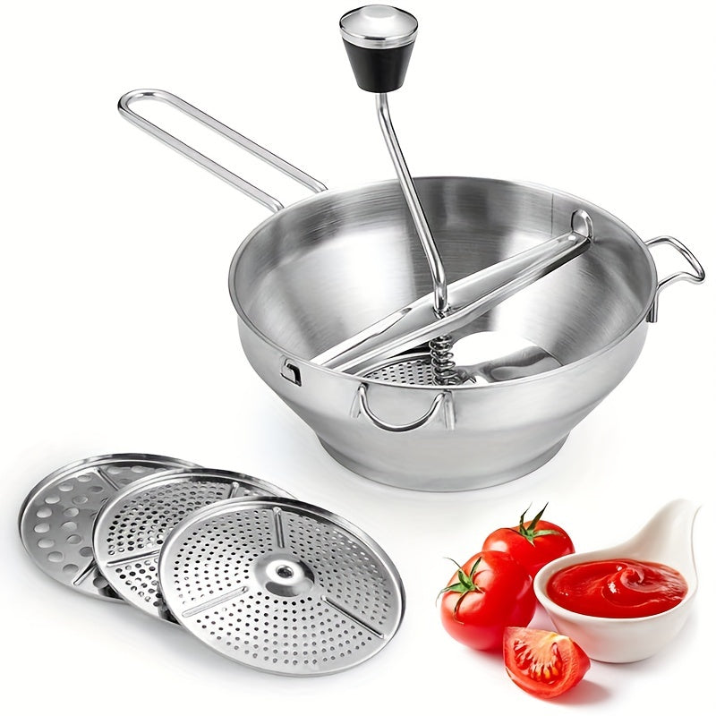 The ultimate kitchen tool for mashing fruits and vegetables - 1pc Stainless Steel Food Mill!