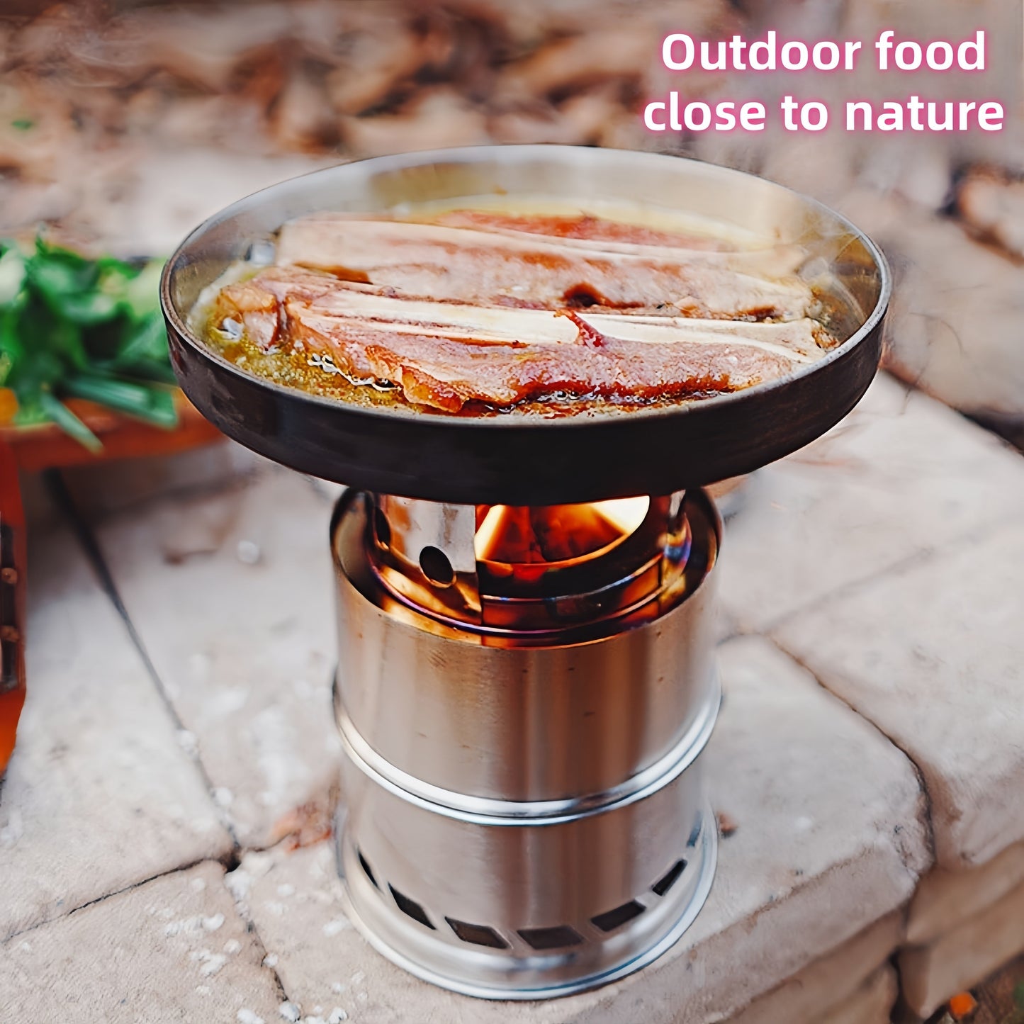 This outdoor stove is a versatile and compact solution for all your heating needs. With a large 20cm diameter and thickened stainless steel construction, this foldable stove can efficiently burn wood, charcoal, branches, and other fuels. Its portable