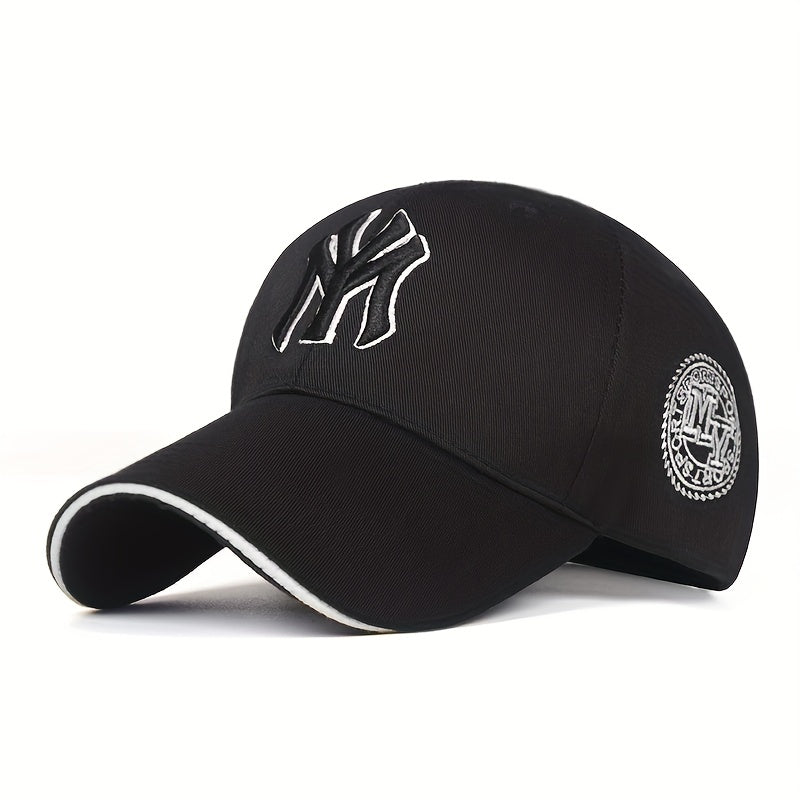 1 piece of a unisex sunshade breathable casual baseball cap with adjustable strap and trendy embroidery, suitable for outdoor sports.