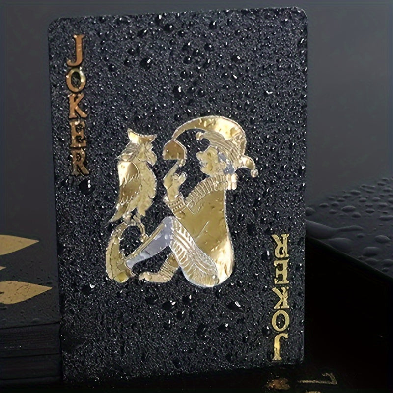 Black gold waterproof playing cards for magic and poker games, packaged in a board game gift collection.