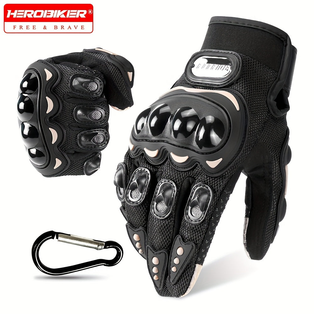 HEROBIKER Ironride Polyester Riding Gloves are hand washable and perfect for outdoor motorcycle riding in all seasons.