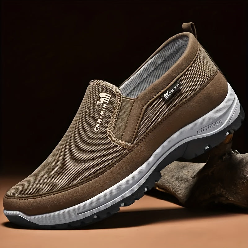 Men's slip-on walking shoes - comfortable, durable, and breathable for outdoor activities and daily use