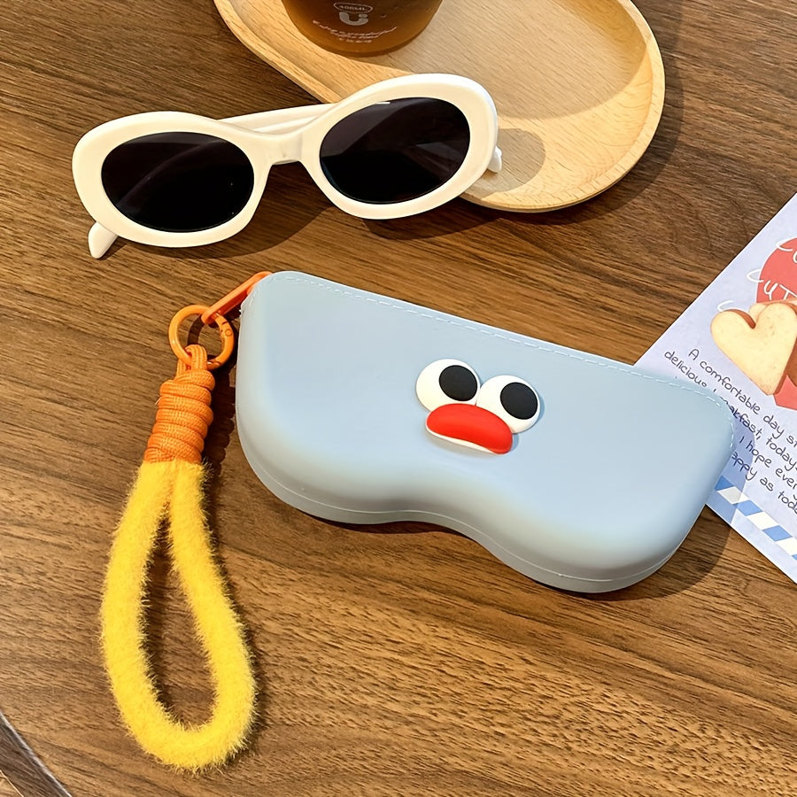 Cute Silicone Eyeglass Case with Zipper and Vibrant Tassel - Ideal for Keeping Your Accessories in Order