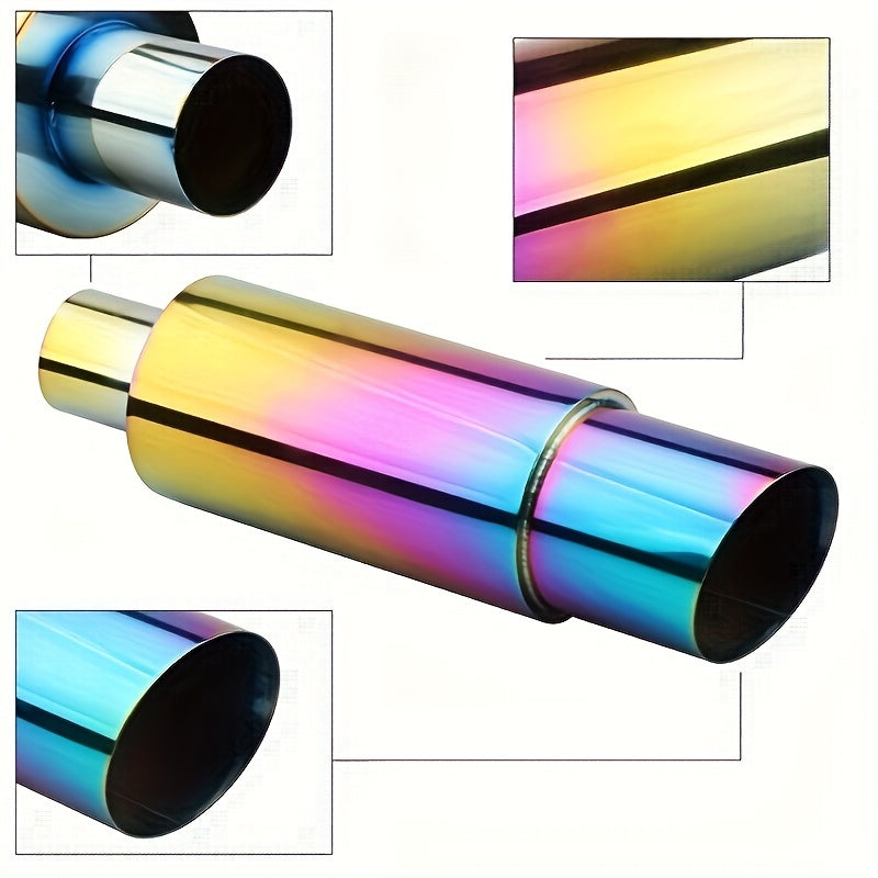 Universal stainless steel exhaust pipe for sports cars with loud sound.