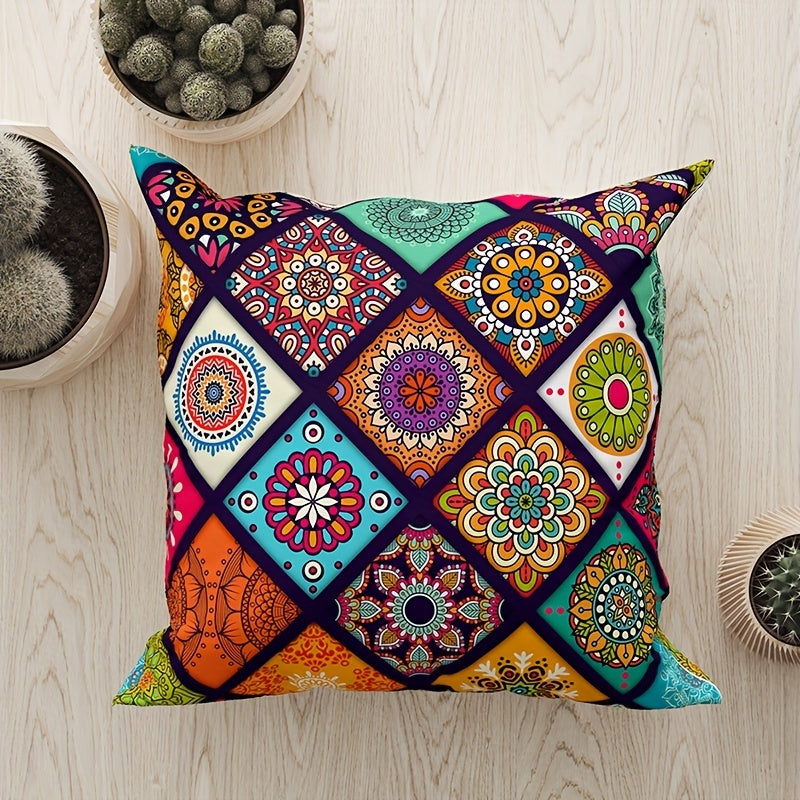 Bohemian-style pillowcase adds elegance and style to your home décor.